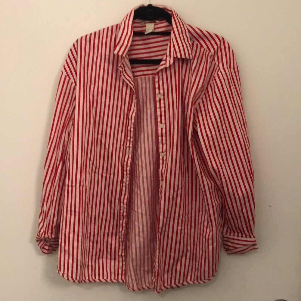 Red & White Stripe Oversized shirt
